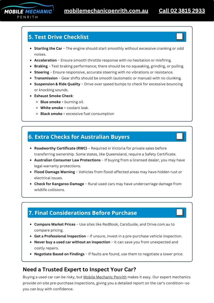 Pre-Purchase Car Inspection Checklist 3