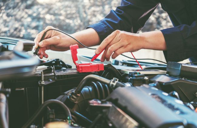 Mobile mechanic in Luddenham performing a car battery test and diagnostics ensuring reliable service with the experienced team at Mobile Mechanic Penrith.